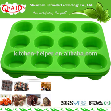 FDA Standard Food Grade nouveau moule en gâteau au muffin de silicone au four avec 12 trous